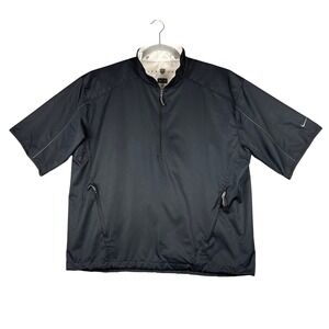 Nike Golf Clima-Fit Mens Size L Black Short Sleeve Pullover Golf Jacket FLAW